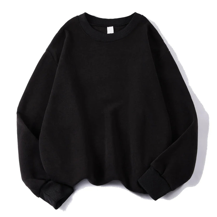 Sweat-shirt Femme ample Violet uni col rond et manches longues
