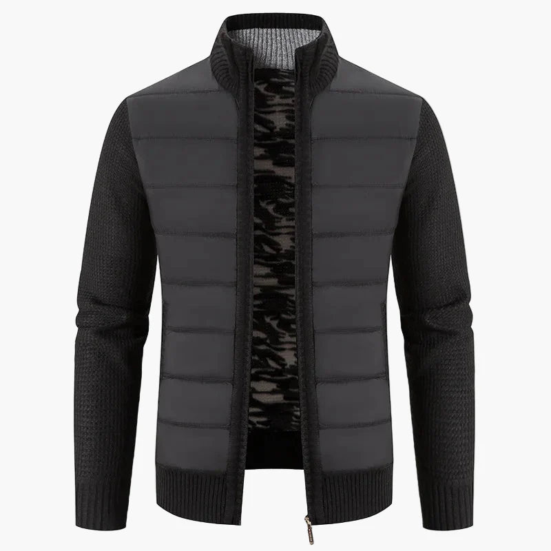Men's casual urban style long-sleeve jacket with zipper closure