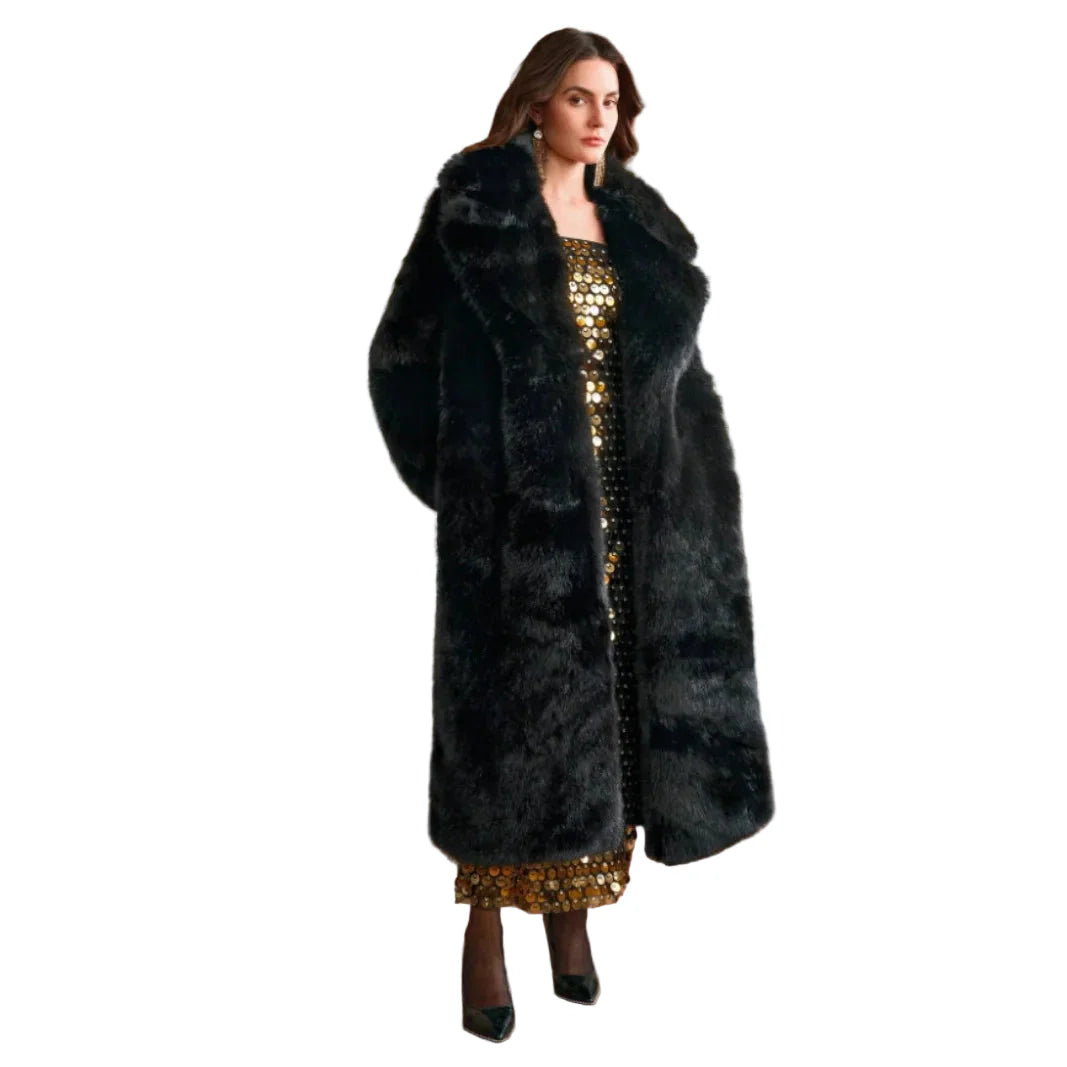 Manteau long d'hiver style vintage pour femme - Élégance oversize et look rétro chic