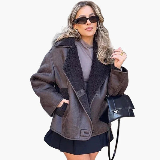 Chaqueta Oversize Mujer Estilo Urbano Elegante para Otoño e Invierno