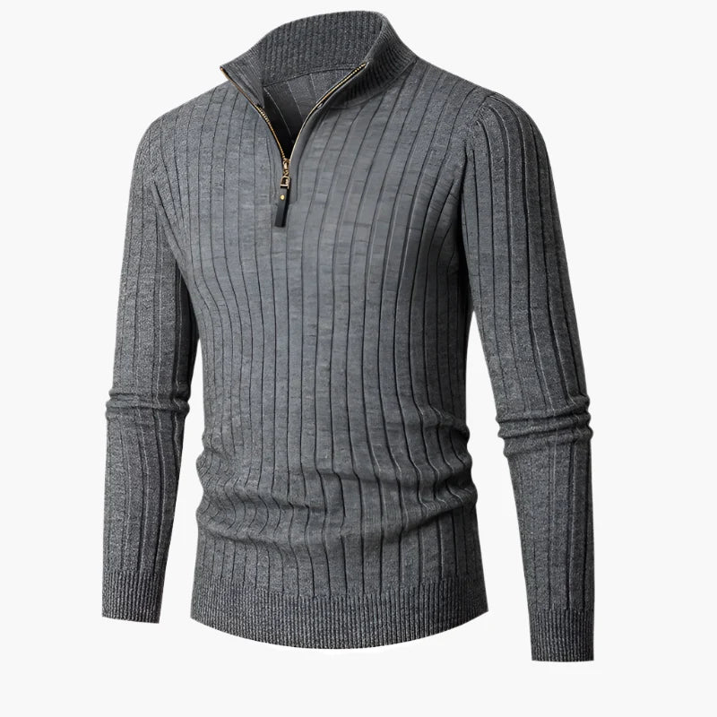 Chaqueta con cremallera media de estilo acanalado para hombre, elegante y cómoda, ideal para otoño-invierno