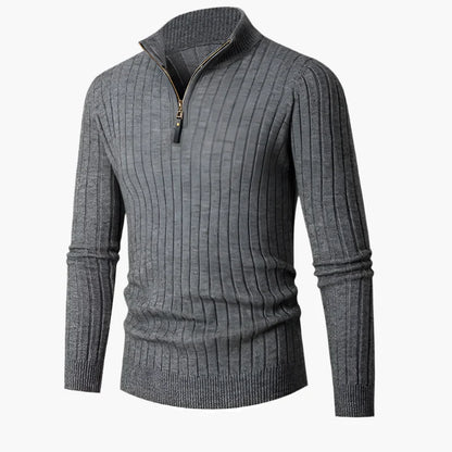 Chaqueta con cremallera media de estilo acanalado para hombre, elegante y cómoda, ideal para otoño-invierno