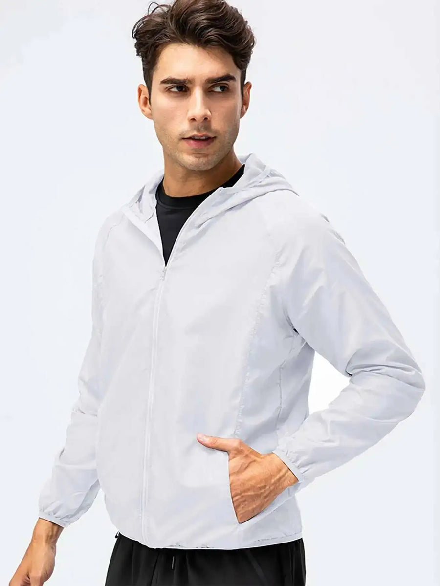 Leichte Unisex-Kapuzenjacke mit Reißverschluss