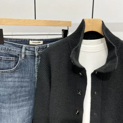 Cardigan con zip stile casual da uomo – Look urbano elegante e versatile