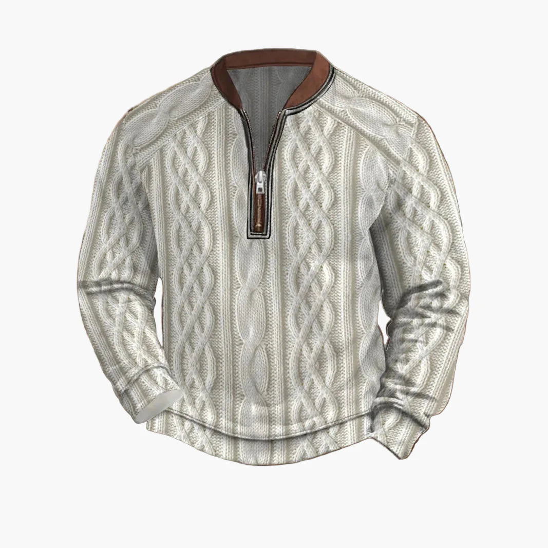 Sweat-shirt homme demi-zip style urbain tendance pour printemps et automne