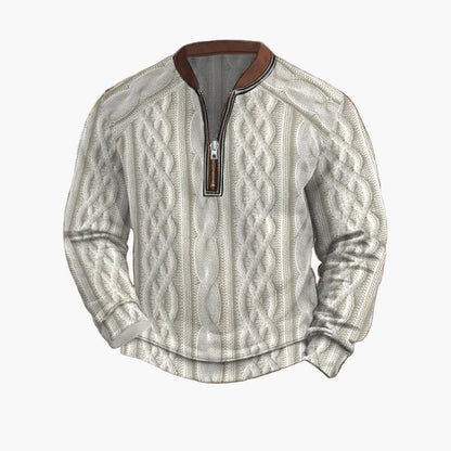 Sweat-shirt homme demi-zip style urbain tendance pour printemps et automne