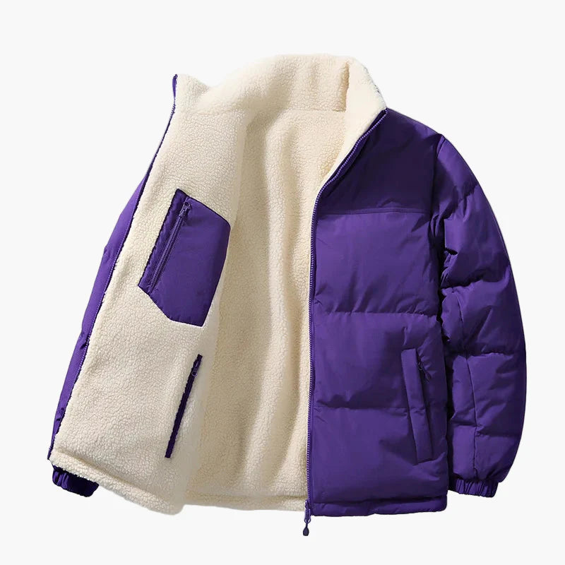 Chaqueta acolchada para hombre estilo urbano corte holgado con forro cálido