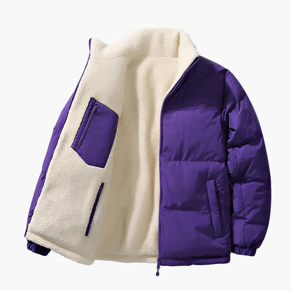 Chaqueta acolchada para hombre estilo urbano corte holgado con forro cálido