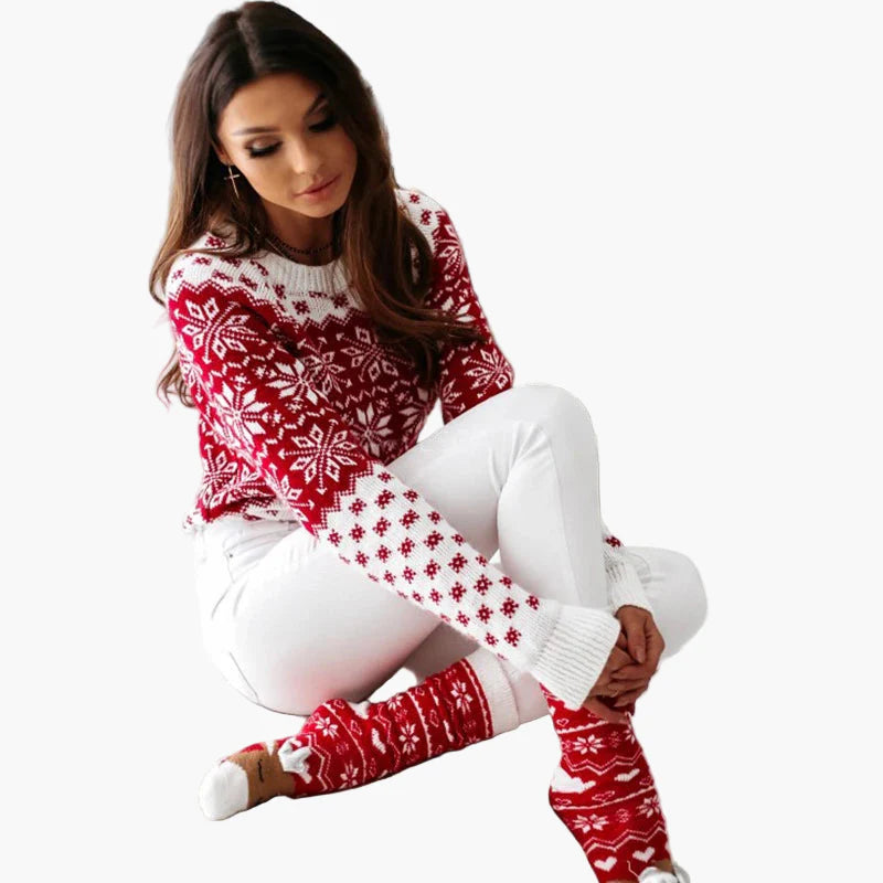 Women's Christmas Sweater Scandinavian Pattern Ideal for Winter and Holidays