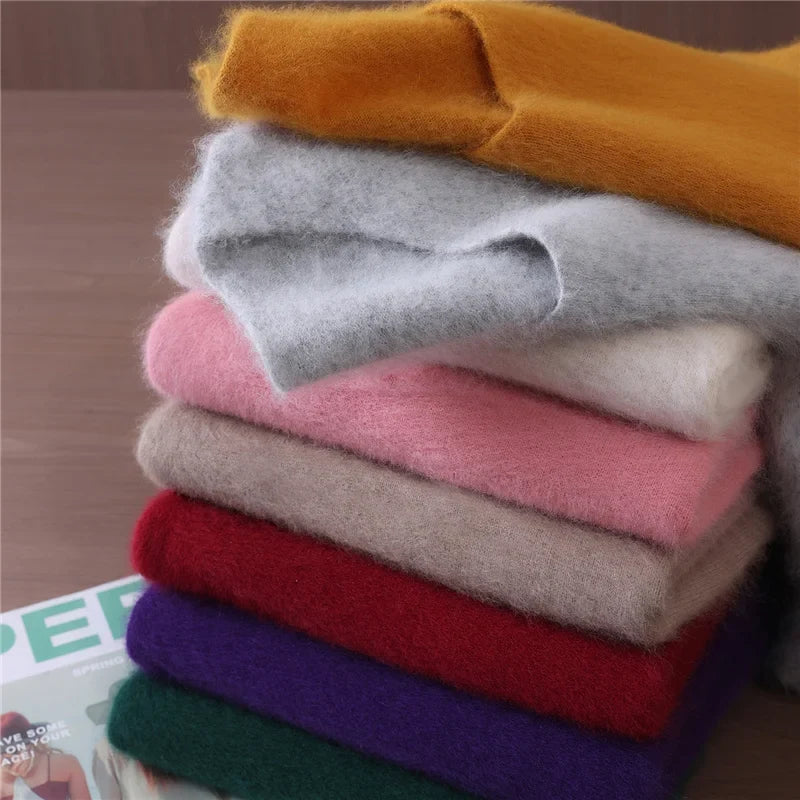 Maglione donna confortevole a collo a V, con maniche lunghe, in materiale morbido