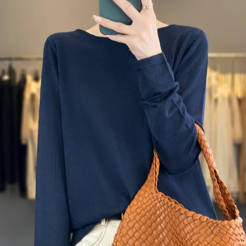 Pull fin femme col bateau manches longues léger diverses couleurs