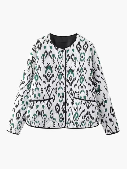 Pikowana kurtka damska w stylu boho chic, casualowa
