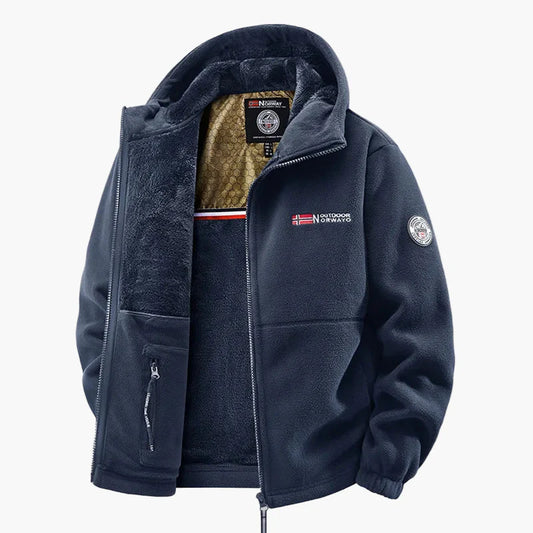 Thermofleecejacke für Herren im norwegischen Stil – Ideal für Winter und Outdoor-Aktivitäten