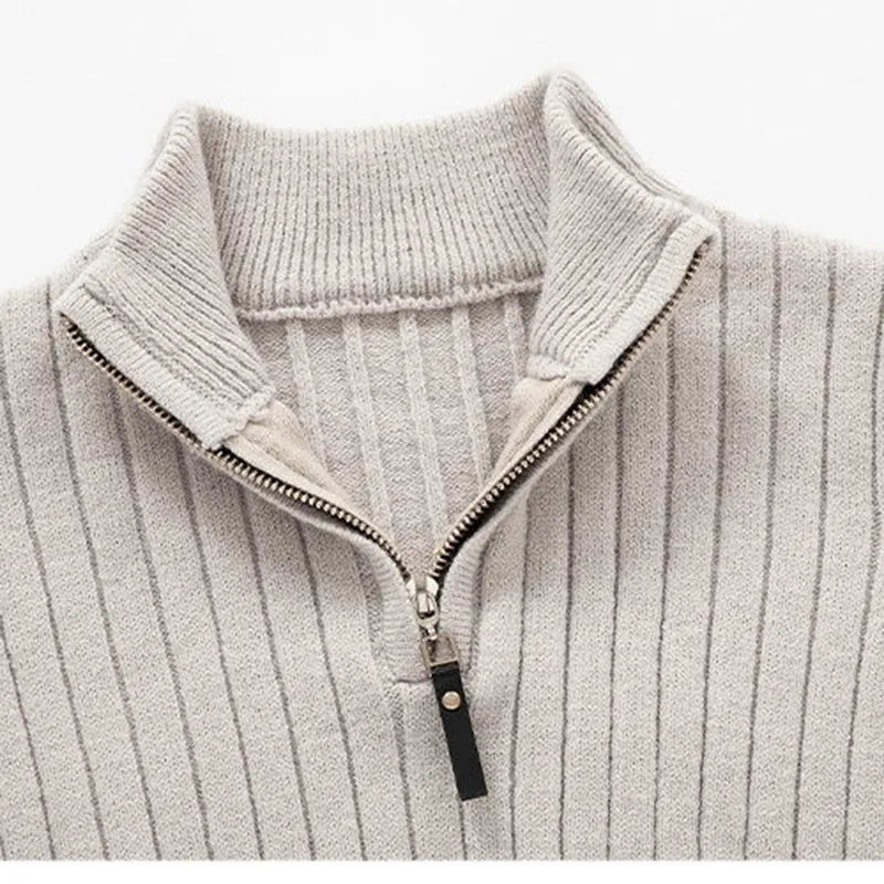 Chaqueta con cremallera media de estilo acanalado para hombre, elegante y cómoda, ideal para otoño-invierno