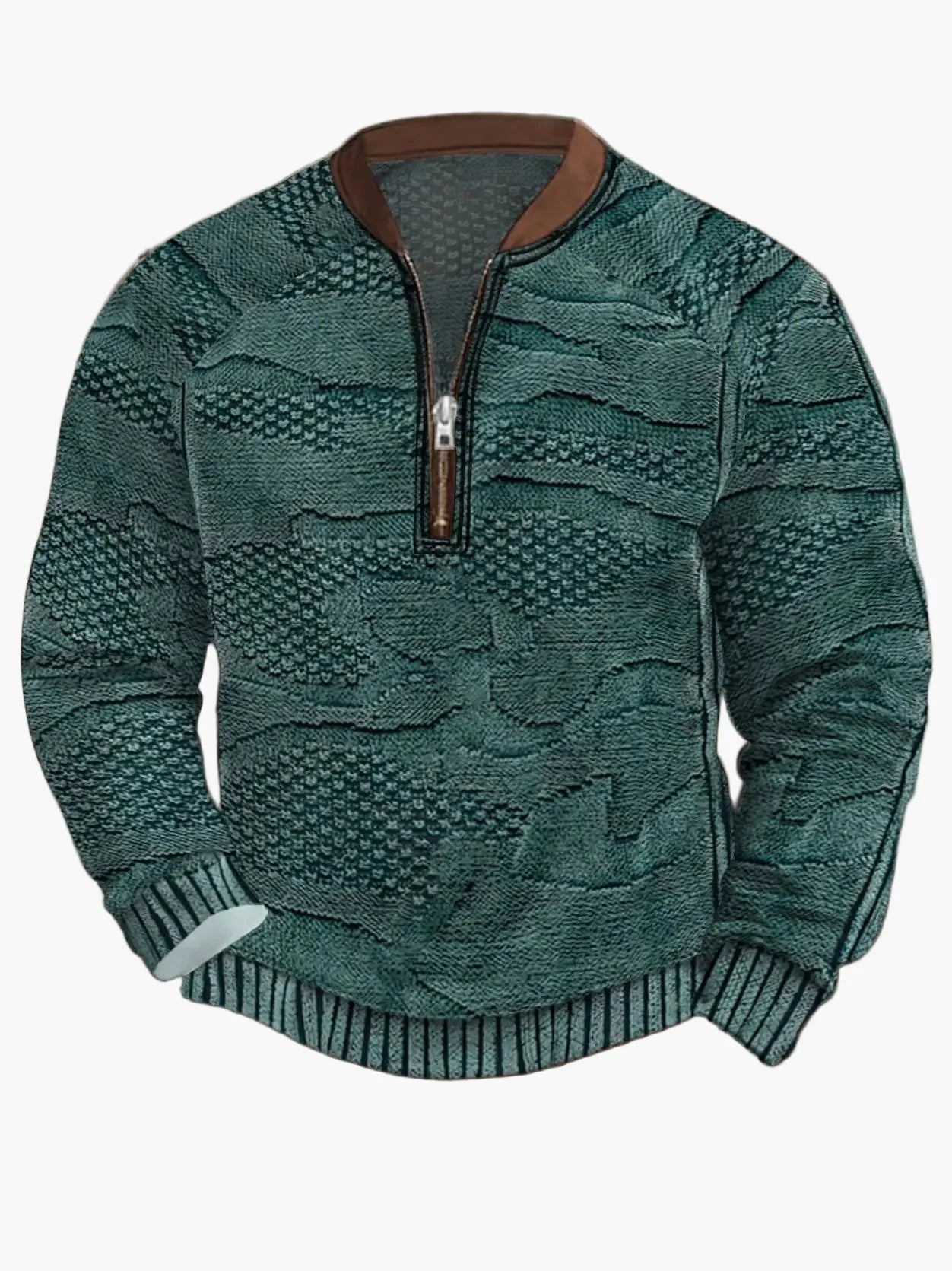 Sweat-shirt homme demi-zip style urbain tendance pour printemps et automne
