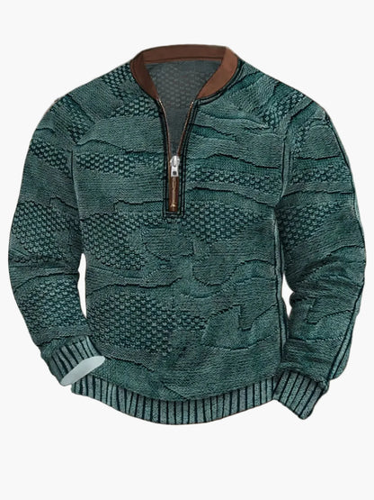 Sweat-shirt homme demi-zip style urbain tendance pour printemps et automne