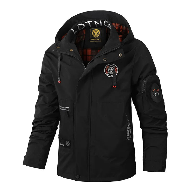 Veste à capuche homme coupe-vent et imperméable avec multiples poches