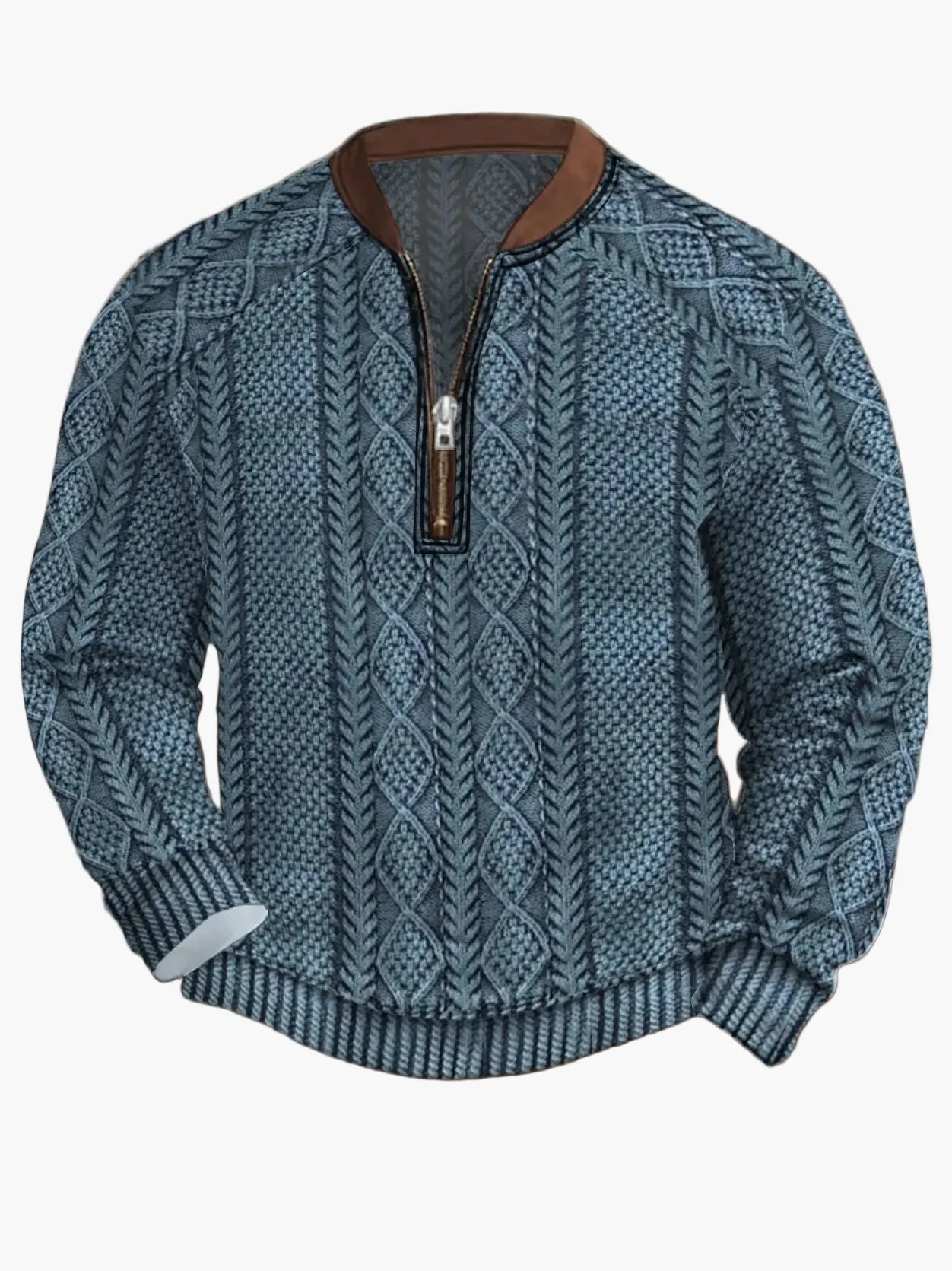 Sweat-shirt homme demi-zip style urbain tendance pour printemps et automne