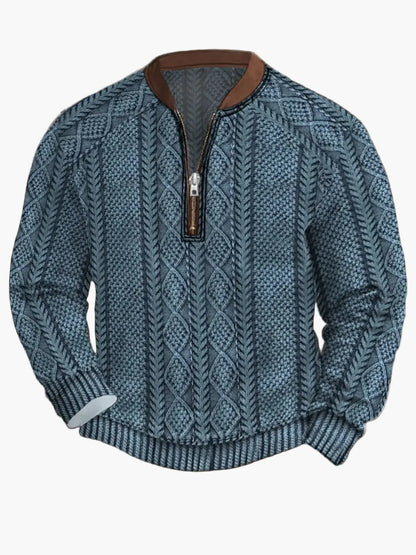 Sweat-shirt homme demi-zip style urbain tendance pour printemps et automne
