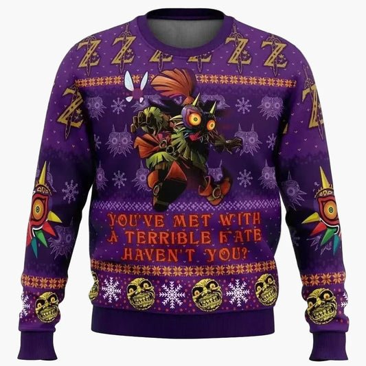Herrsweatshirt i retro geek-stil Majora's Mask Zelda - Fantasipull gaming