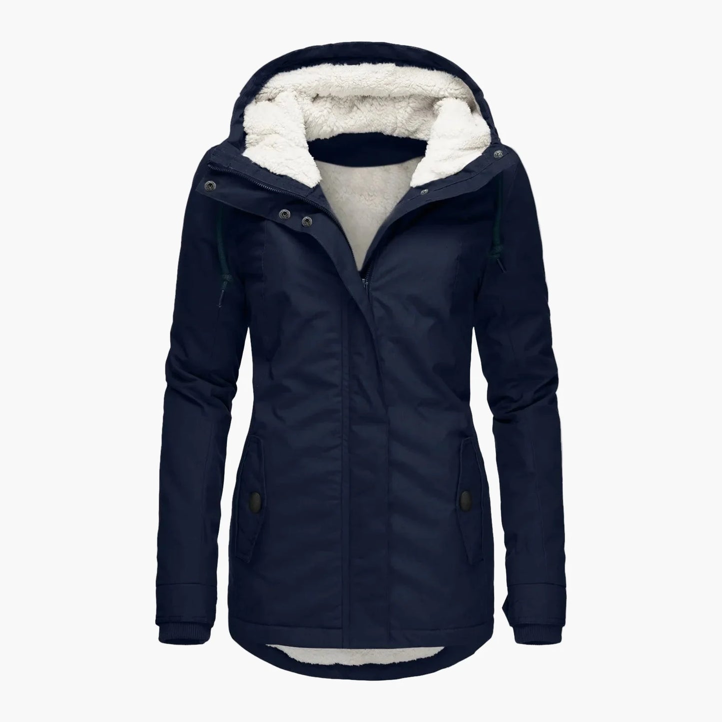 Chaqueta de Invierno para Mujer Estilo Urbano con Capucha Forrada – Elegancia Diaria y Confort Térmico