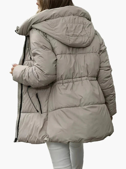 Gesteppter Damen-Wintermantel mit Kapuze, warmer und trendiger urbaner Stil