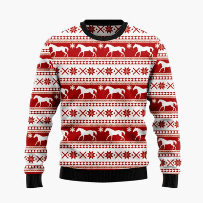 Maglione di Natale originale uomo – Felpa con motivo cavallo umoristico, stile festa e inverno