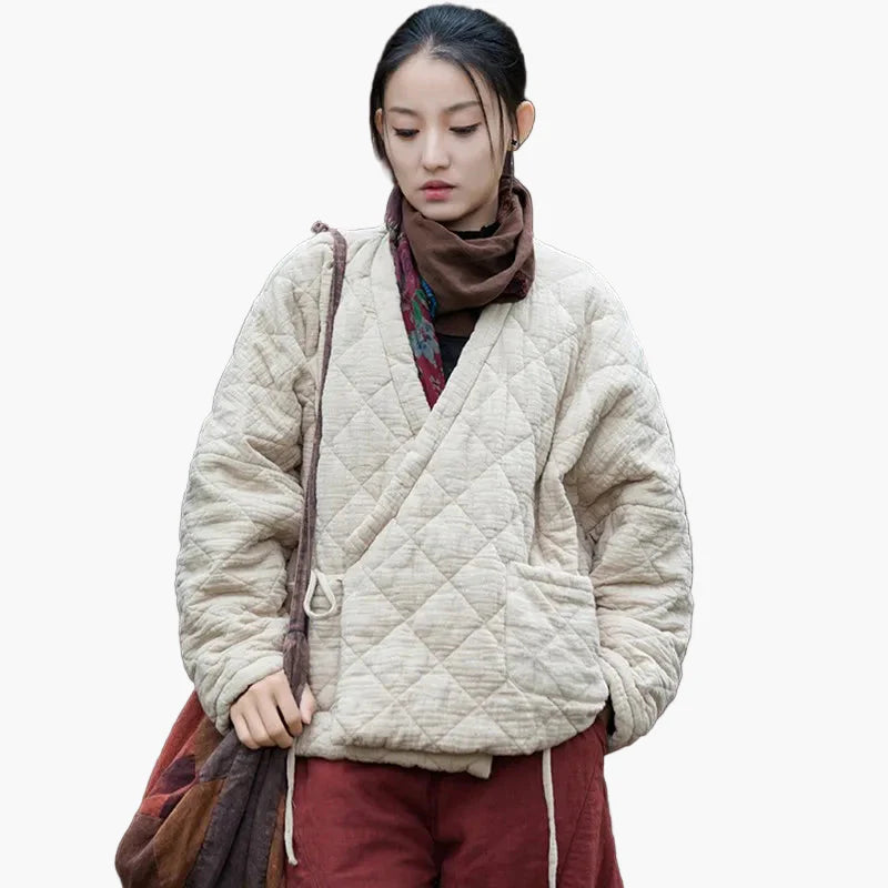 Chaqueta acolchada amplia estilo vintage para mujer – Look casual y cómodo