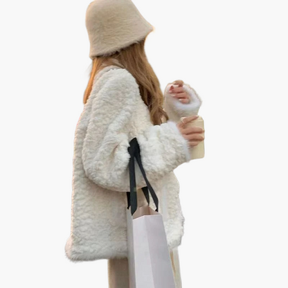 Elegancka damska kurtka w koreańskim, casualowym stylu na zimę