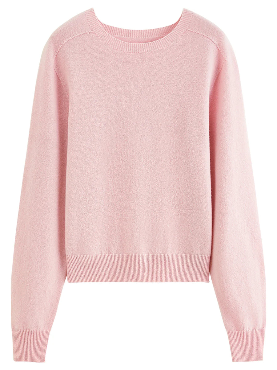 Maglione da donna morbido con collo rotondo e maniche lunghe, disponibile in diversi colori