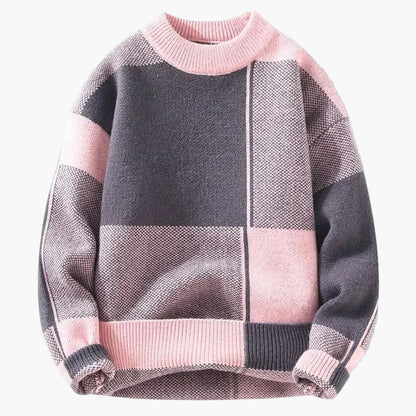 Pull ample à motif géométrique pour homme, style décontracté tendance