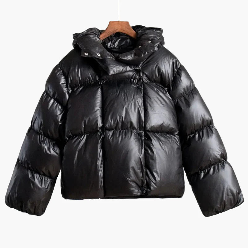 Kort oversized dunjakke til kvinder i trendy urban vinterstil