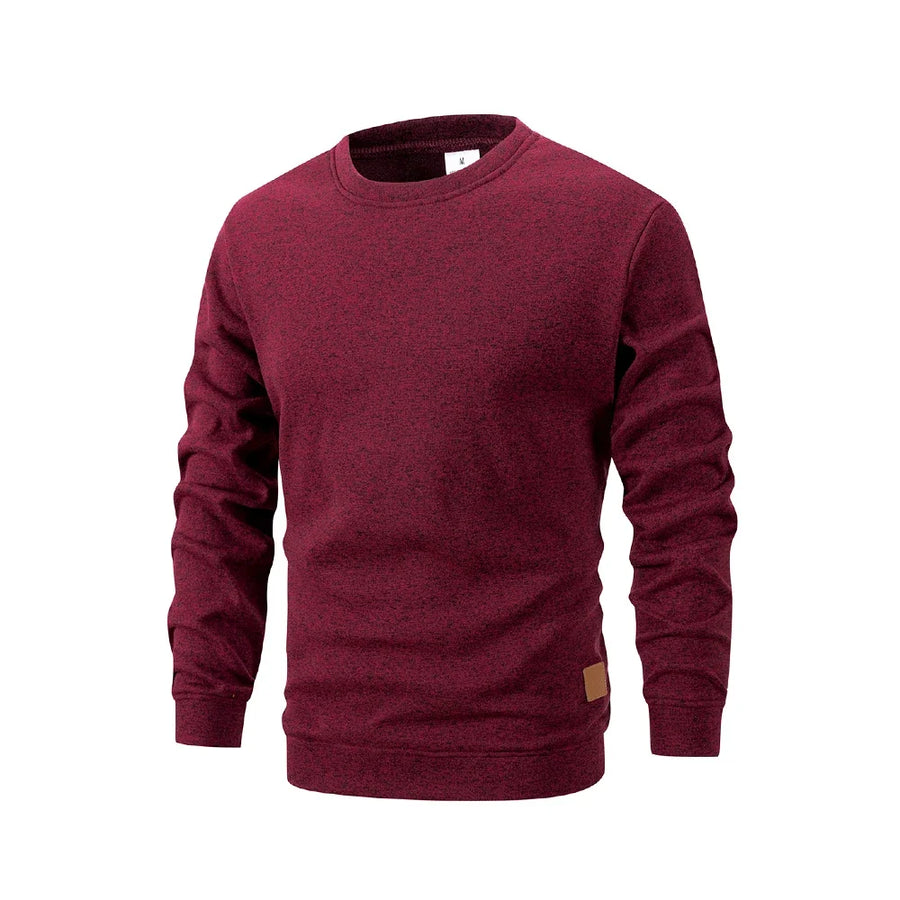 Pull homme col rond coupe classique effet chiné pour l'automne et l'hiver
