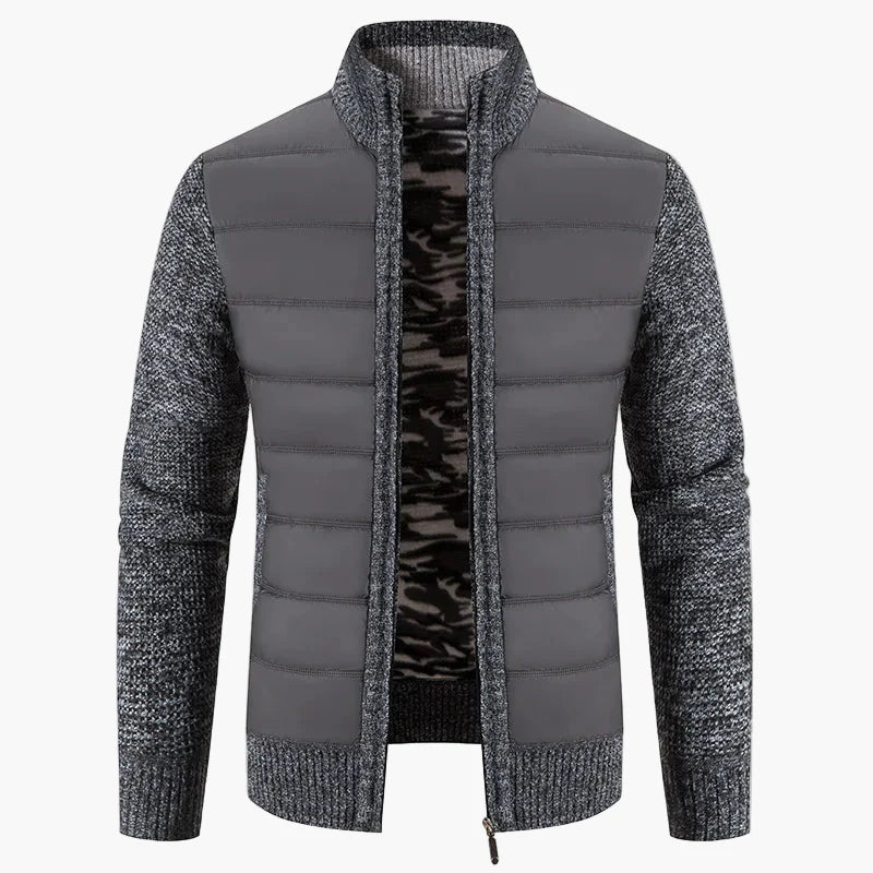 Men's casual urban style long-sleeve jacket with zipper closure