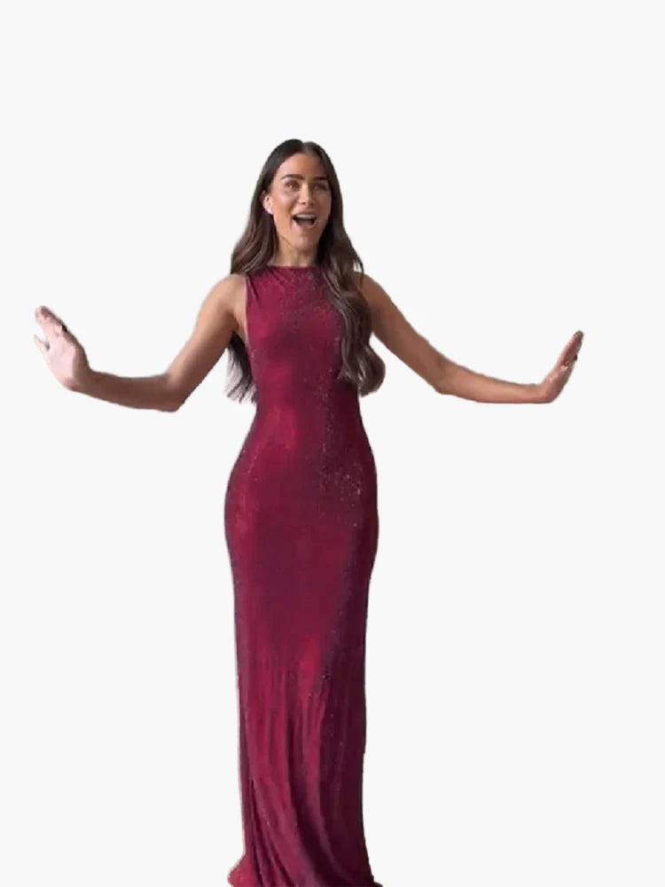 Robe de soirée élégante pour femme coupe sirène style glamour événement formel