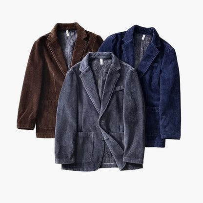 Avslappnad herrblazer i vintage-stil för höst och vinter