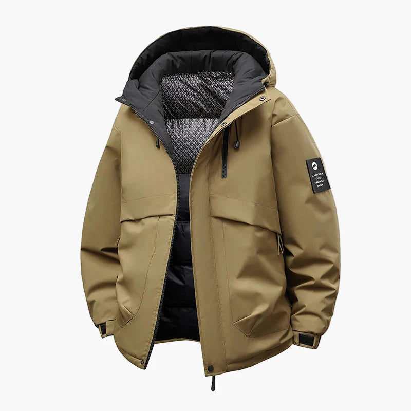 Waterdichte en winddichte casual winterjas voor heren – Stedelijke stijl met afneembare capuchon