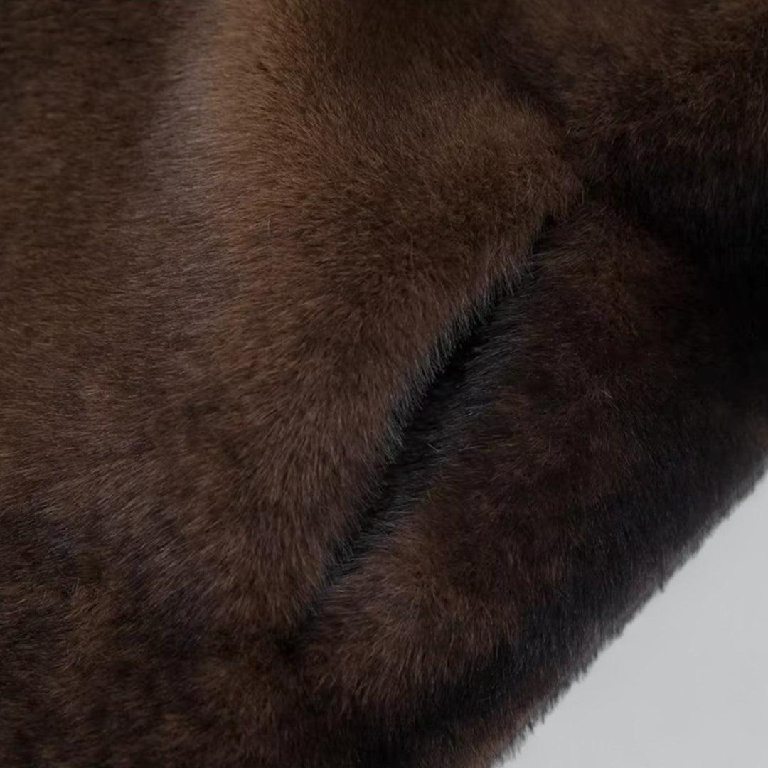 Cappotto lungo trench in pelliccia sintetica stile elegante per donna – Ideale per inverno e occasioni speciali
