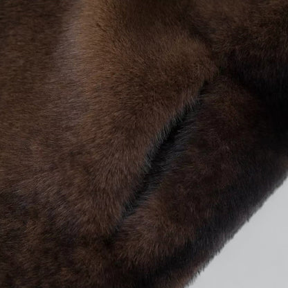 Cappotto lungo trench in pelliccia sintetica stile elegante per donna – Ideale per inverno e occasioni speciali