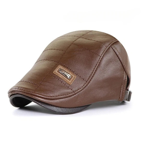 Christopher – Boina de Invierno de Cuero Sintético para Hombres con Visera
