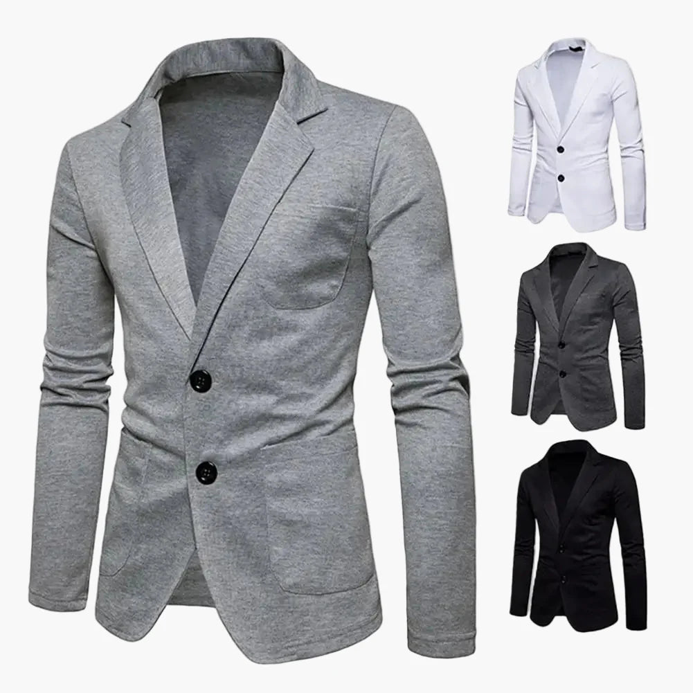 Avslappnad herrblazer i modern stil för affärer eller fritid