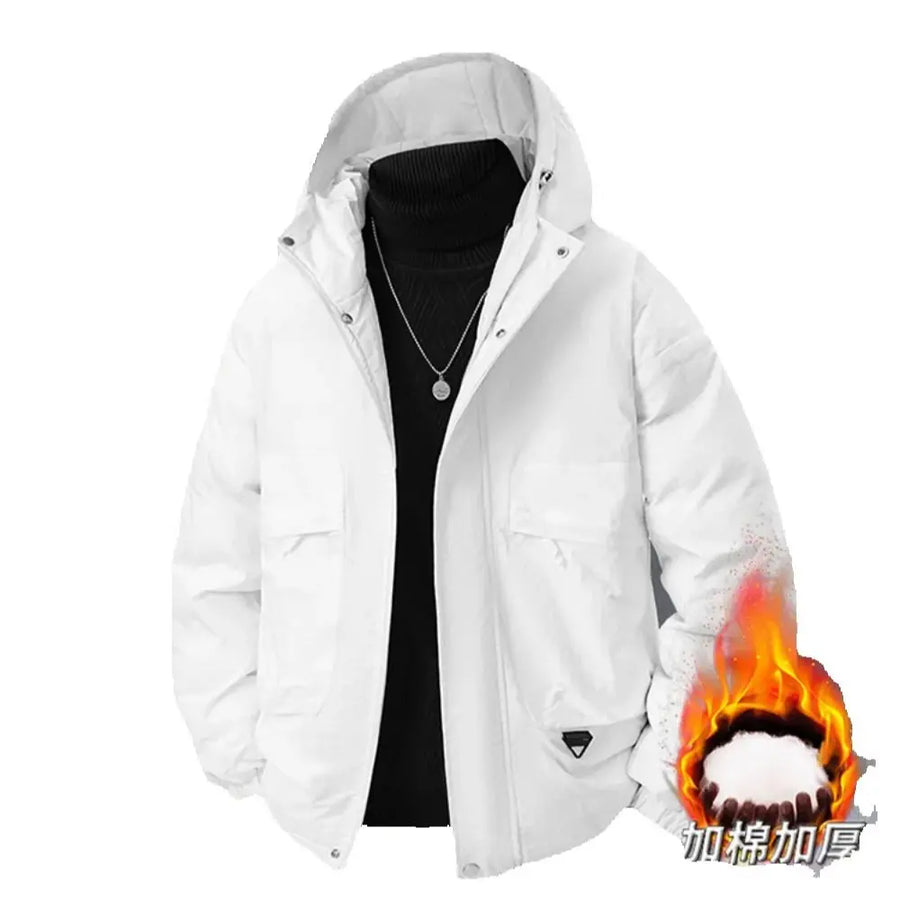 Veste à Capuche Homme Fermeture Éclair Marron avec Poches