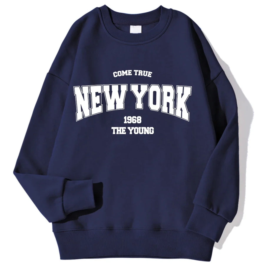 Unisex rundhalsad sweatshirt med bokstavstryck i ledig stil