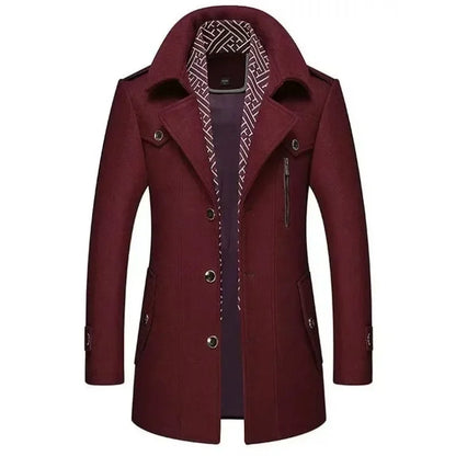Elegant lång kappa för herr – Chic och bekväm urban stil