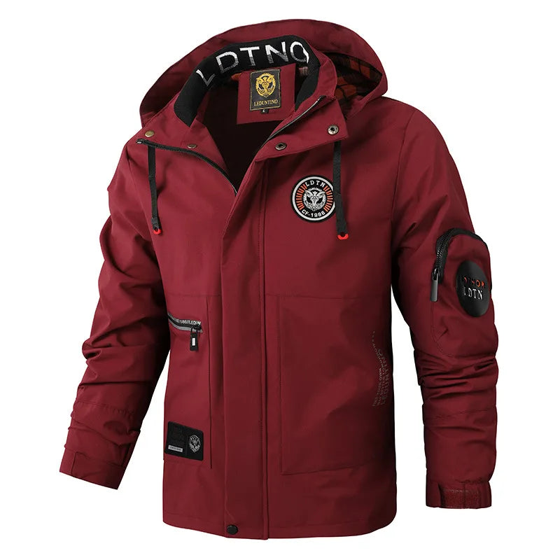 Veste à capuche homme coupe-vent et imperméable avec multiples poches