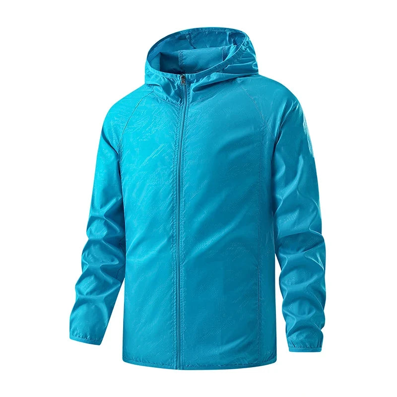 Chaqueta ligera unisex con capucha y cierre de cremallera, impermeable, transpirable y cortavientos