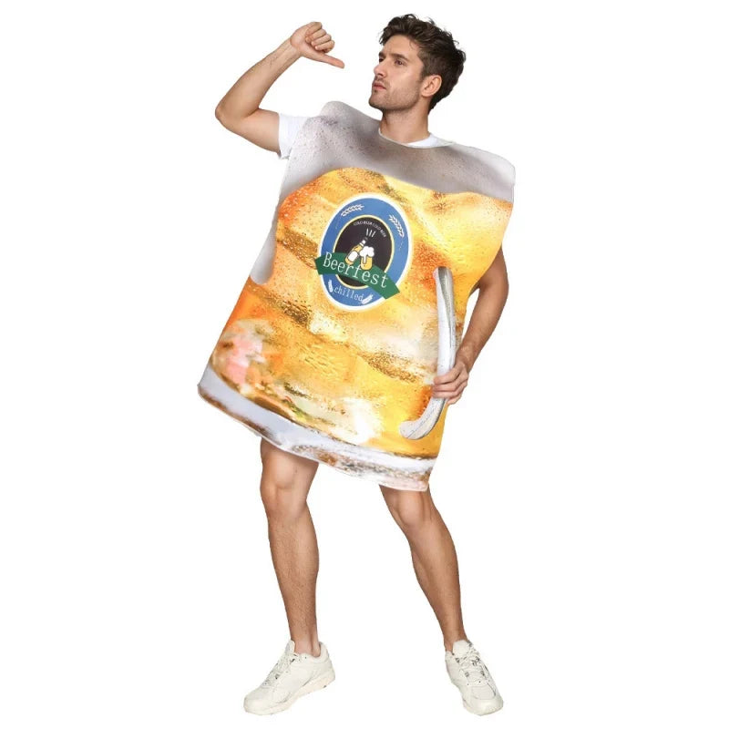 Disfraz de jarra de cerveza Beerfest para hombre, disfraz de fiesta