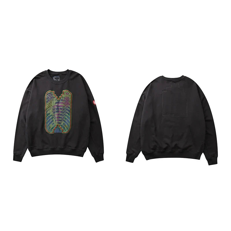 Sweatshirt met ronde hals en grafische print in urban stijl - antracietgrijs