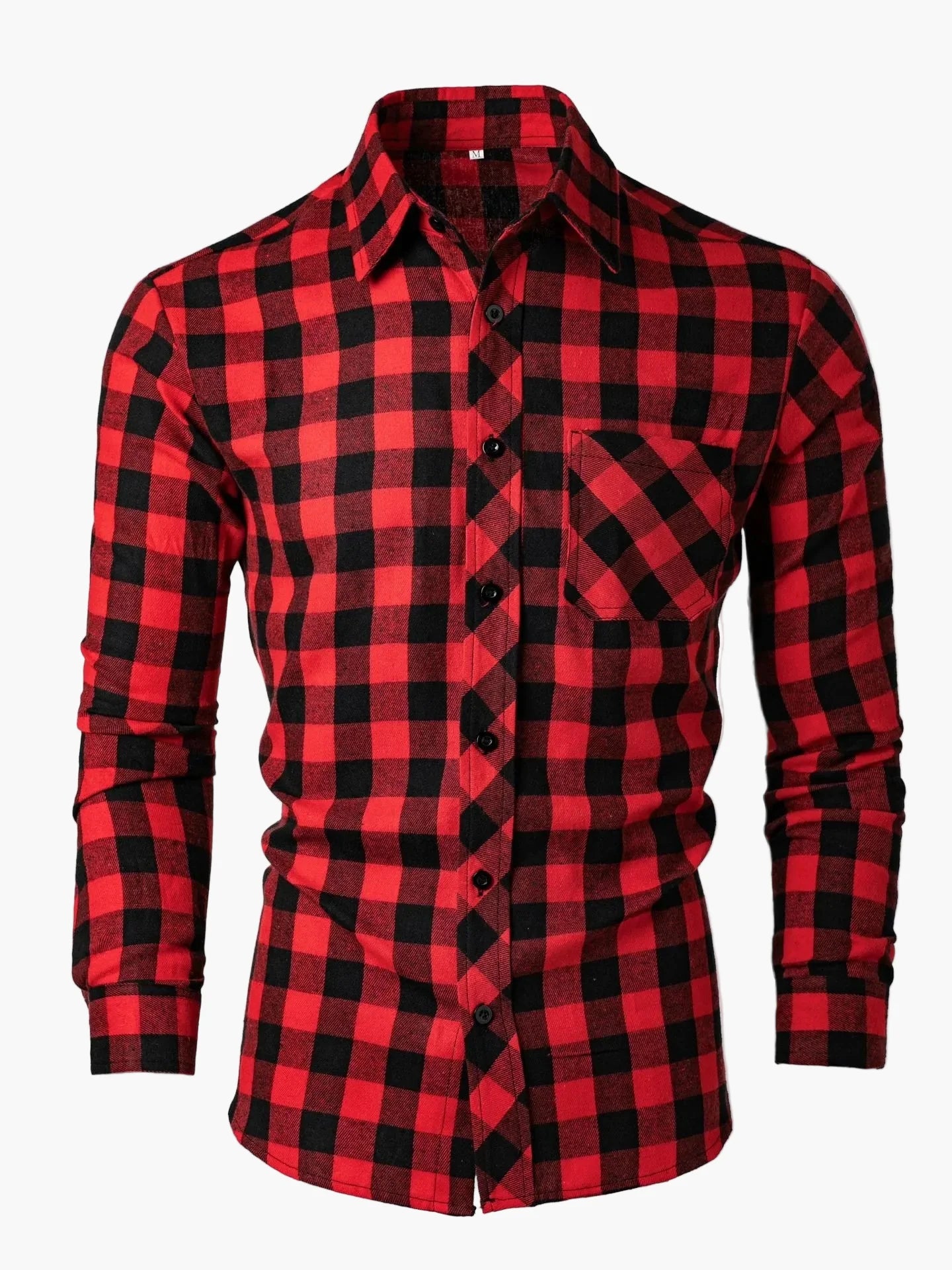 Chemise à carreaux manches longues style décontracté pour homme
