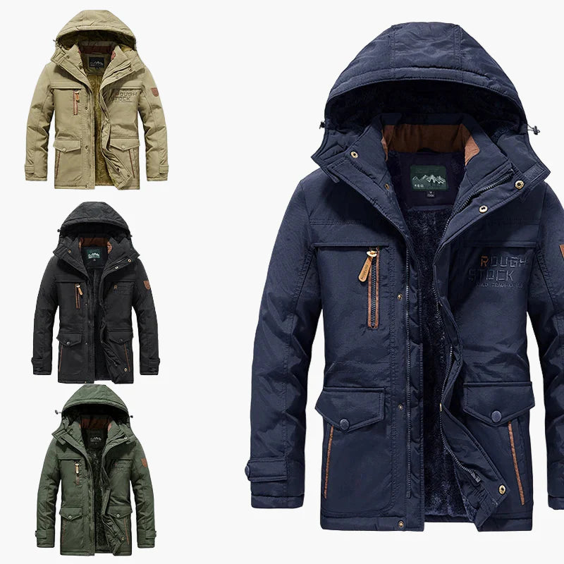 Heren winterjas outdoor stijl waterdicht met capuchon – ideaal voor wandelen en vrije tijd